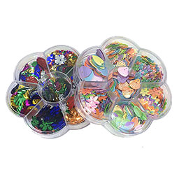 儿童创意手工盒装亮片贝壳状亮片饰品花贴片缝花片幼儿园材料包
