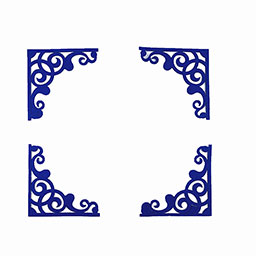 学校墙面黑板报装饰用布置民族风无纺布青花瓷对角边框立体墙贴