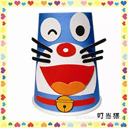 儿童diy纸杯动物贴粘画宝宝幼儿园创意彩色纸盘子手工制作材料包