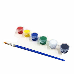 六联体带笔丙烯颜料涂色画刷儿童幼儿园美术diy绘画颜料套装