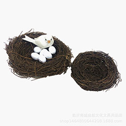 藤编织鸟巢草编鸟窝鸟笼装饰摆件鸟巢多尺寸仿真鸟窝拍照道具