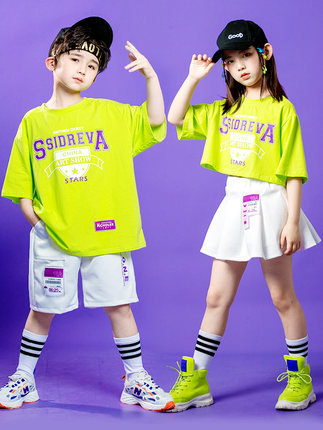 六一儿童街舞服装男女童嘻哈爵士舞套装小学生运动会幼儿园演出服